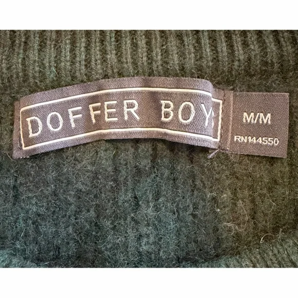 Doffer Boys Angle Fisherman Crew Neck Cashmere Sweater Forest Green Medium